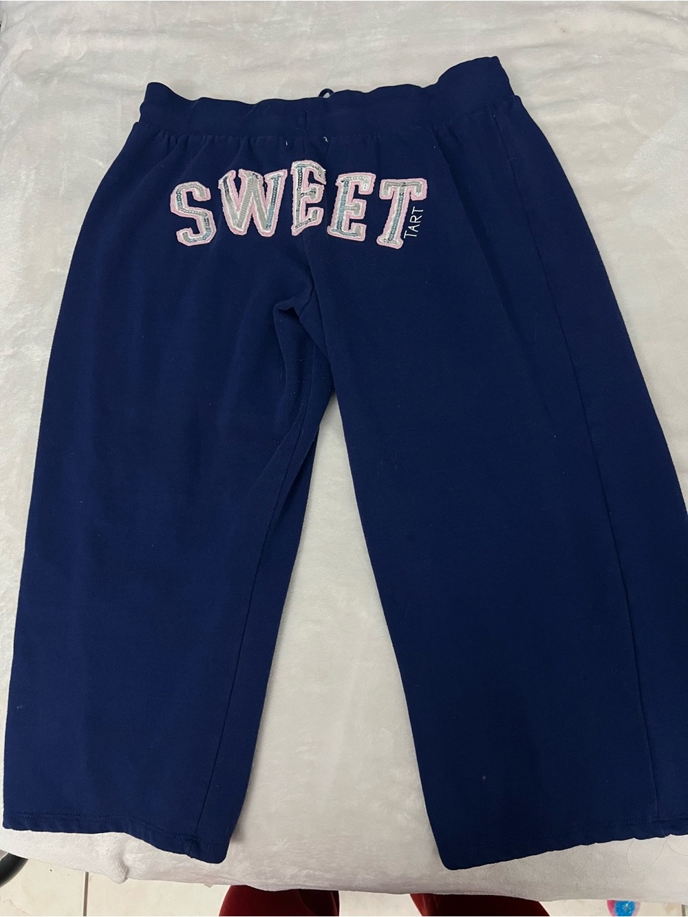 Tart Navy Sweatpants with Pink 'SWEET' Applique (read description)
